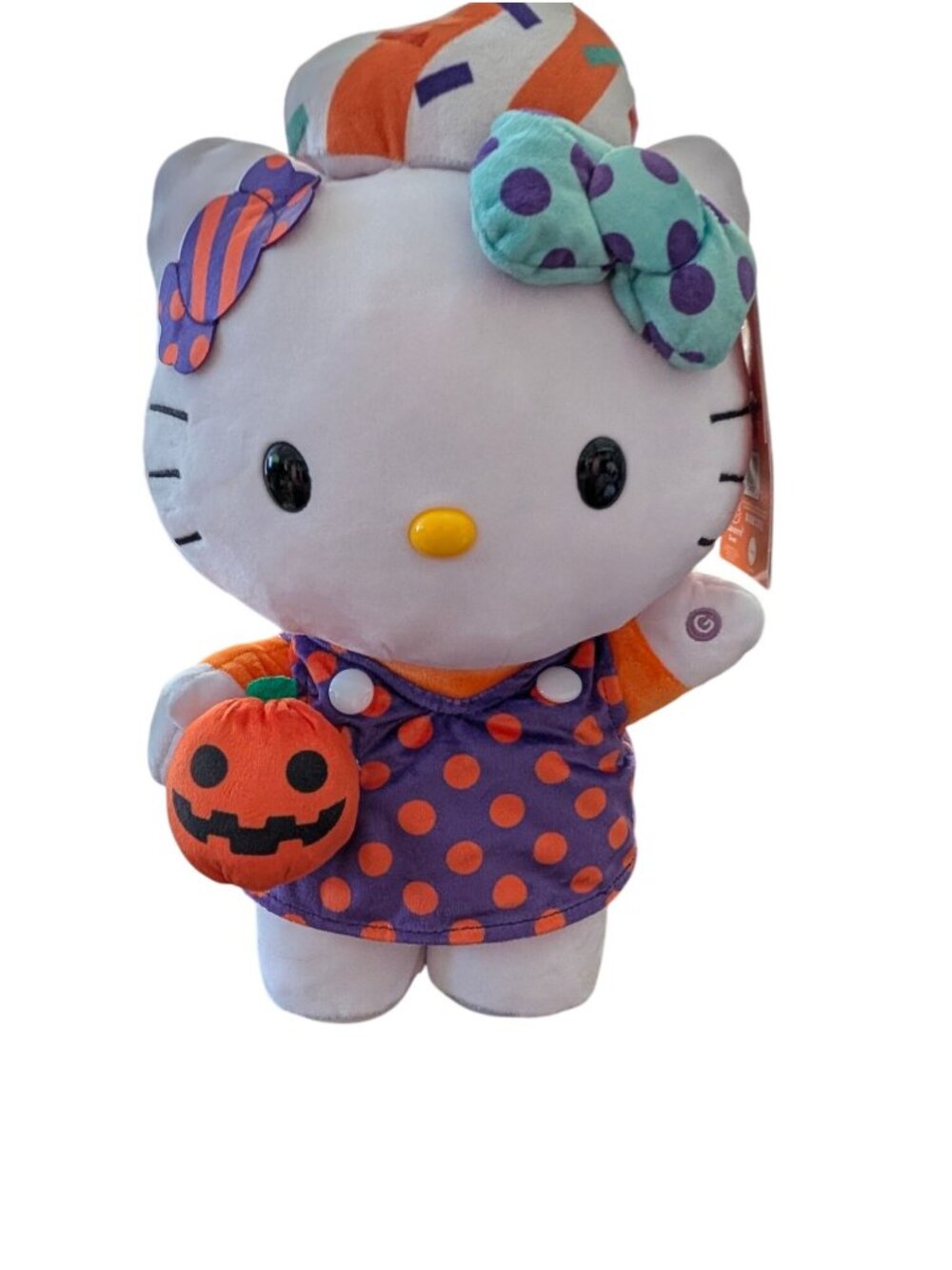 Hello Kitty Halloween Side Stepper Plush With Pumpkin Design Plays Instrumental